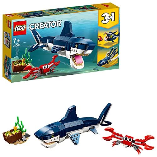 LEGO Creator 31088: Criaturas del Fondo Marino: Tiburón, Cangrejo y Calamar o Pez Abisal